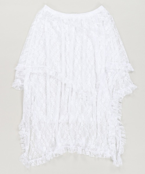 SPINNS（スピンズ）の「デニムと合わせて可愛い♪ イレヘムレースロングスカート（スカート・レディース・ホワイト/ブラック/アイボリー・ONESIZE）」の15枚目の写真