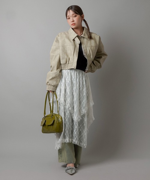 SPINNS（スピンズ）の「デニムと合わせて可愛い♪ イレヘムレースロングスカート（スカート・レディース・ホワイト/ブラック/アイボリー・ONESIZE）」の18枚目の写真