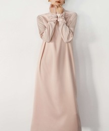 high-neck satin onepiece