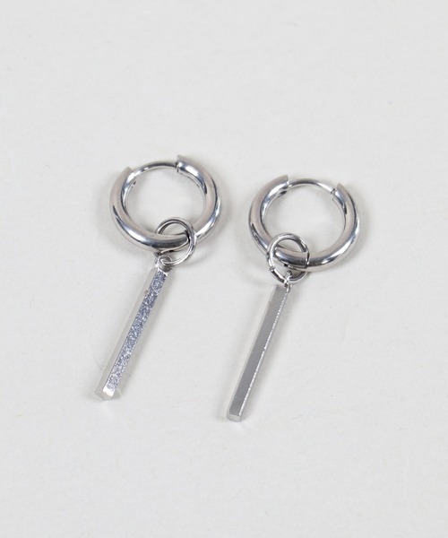 シルバーフープピアス/モチーフ/クロス/フェザー（ピアス（両耳用