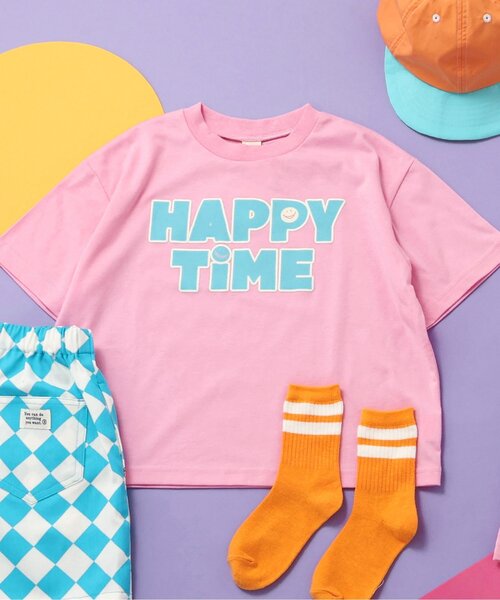 BREEZE（ブリーズ）の「【20周年・リンク】HAPPY FO SMILE Tシャツ（Tシャツ/カットソー・キッズ・オフホワイト/ターコイズブルー/パープル/ネイビー/ライム/ピンク・120/110/100/90/80/140/130）」の6枚目の写真