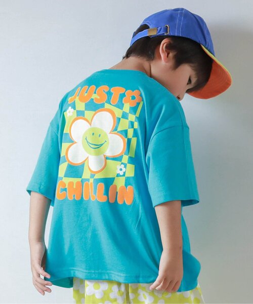 BREEZE（ブリーズ）の「【20周年・リンク】HAPPY FO SMILE Tシャツ（Tシャツ/カットソー・キッズ・オフホワイト/ターコイズブルー/パープル/ネイビー/ライム/ピンク・120/110/100/90/80/140/130）」の4枚目の写真