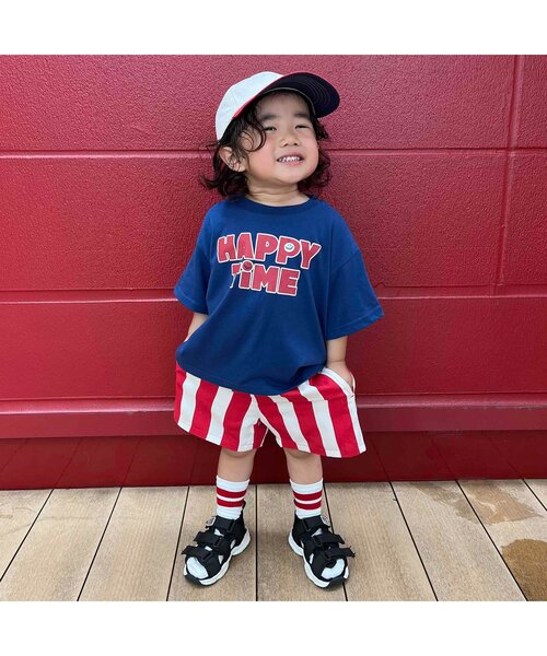 BREEZE（ブリーズ）の「【20周年・リンク】HAPPY FO SMILE Tシャツ（Tシャツ/カットソー・キッズ・オフホワイト/ターコイズブルー/パープル/ネイビー/ライム/ピンク・120/110/100/90/80/140/130）」の9枚目の写真