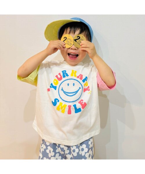 BREEZE（ブリーズ）の「【20周年・リンク】HAPPY FO SMILE Tシャツ（Tシャツ/カットソー・キッズ・オフホワイト/ターコイズブルー/パープル/ネイビー/ライム/ピンク・120/110/100/90/80/140/130）」の10枚目の写真