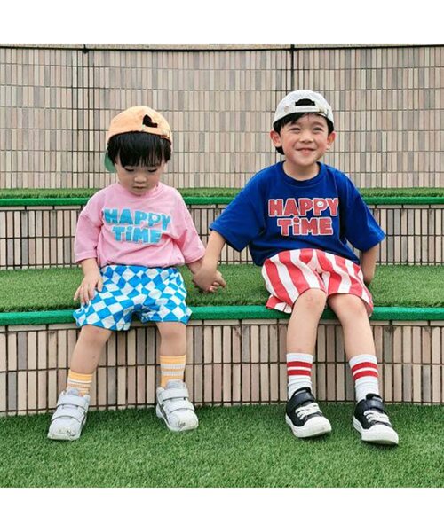 BREEZE（ブリーズ）の「【20周年・リンク】HAPPY FO SMILE Tシャツ（Tシャツ/カットソー・キッズ・オフホワイト/ターコイズブルー/パープル/ネイビー/ライム/ピンク・120/110/100/90/80/140/130）」の15枚目の写真