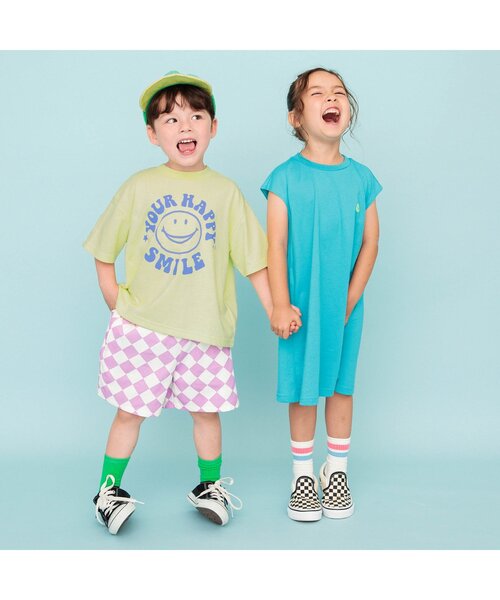 BREEZE（ブリーズ）の「【20周年・リンク】HAPPY FO SMILE Tシャツ（Tシャツ/カットソー・キッズ・オフホワイト/ターコイズブルー/パープル/ネイビー/ライム/ピンク・120/110/100/90/80/140/130）」の17枚目の写真
