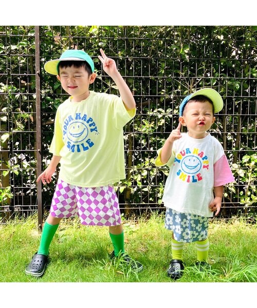 BREEZE（ブリーズ）の「【20周年・リンク】HAPPY FO SMILE Tシャツ（Tシャツ/カットソー・キッズ・オフホワイト/ターコイズブルー/パープル/ネイビー/ライム/ピンク・120/110/100/90/80/140/130）」の18枚目の写真