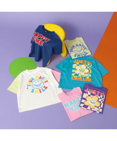 BREEZE（ブリーズ）の「【20周年・リンク】HAPPY FO SMILE Tシャツ（Tシャツ/カットソー・キッズ・オフホワイト/ターコイズブルー/パープル/ネイビー/ライム/ピンク・120/110/100/90/80/140/130）」の22枚目の写真