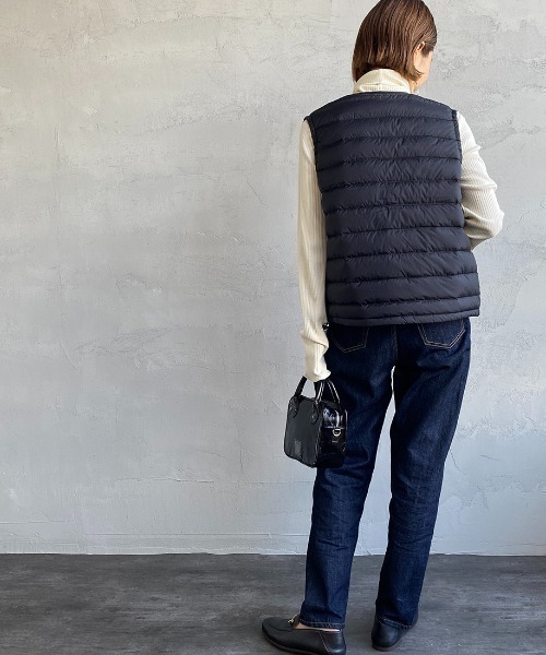 ダントン　インナーダウン　ベスト　クルーネックベスト　ブラックM B:MING by BEAMS（ビーミング by ビームス）DANTON / メンズ クルー