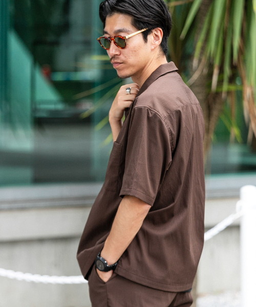 ITEMS URBANRESEARCH(アイテムズ アーバンリサーチ)の「『セットアップ対応』シアサッカースナップOPENカラー半袖シャツ(シャツ/ブラウス・メンズ・ブラック/ブラウン/ネイビー・MEDIUM/LARGE)」の19枚目の写真