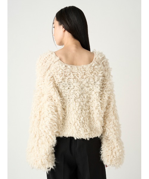 FRAY I.D(フレイアイディー)の「シャギーボレロカーデ(カーディガン/ボレロ・レディース・ホワイト/ピンク/チャコールグレー/ブルー・FREE)」の20枚目の写真