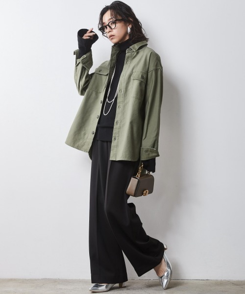 CHIC STYLE（シックスタイル）の「 袖口フレア薄手タートルネックプルオーバー ＜大きいサイズ有＞シックスタイル　（ニット/セーター・レディース・グレー/ブラック・M/L/LL/3L/4L/5L）」の13枚目の写真