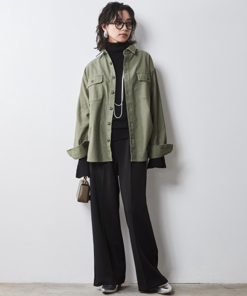 CHIC STYLE（シックスタイル）の「 袖口フレア薄手タートルネックプルオーバー ＜大きいサイズ有＞シックスタイル　（ニット/セーター・レディース・グレー/ブラック・M/L/LL/3L/4L/5L）」の22枚目の写真