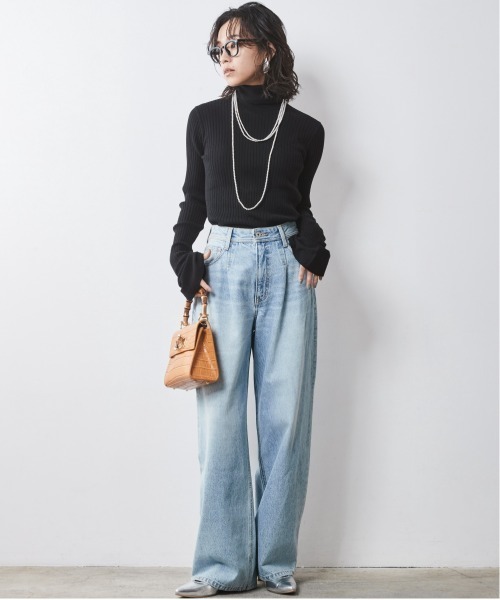 CHIC STYLE（シックスタイル）の「 袖口フレア薄手タートルネックプルオーバー ＜大きいサイズ有＞シックスタイル　（ニット/セーター・レディース・グレー/ブラック・M/L/LL/3L/4L/5L）」の18枚目の写真