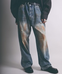 aimoha(�A�C���n)�́yaimoha neo�zVINTAGE MUD-DYED DISTRESSED BAGGY JEANS(�f�j���p���c)
