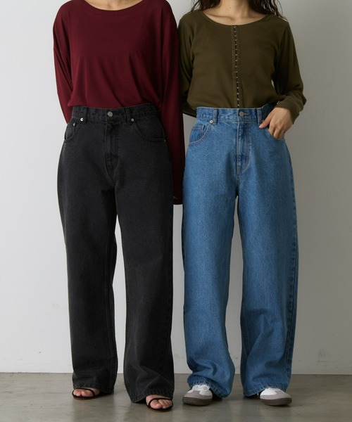 CIAOPANIC TYPY（チャオパニックティピー）の「≪4サイズ展開≫【EVERY DENIM/Tuesday】スタイルアップストレートデニム（デニムパンツ・レディース・ブラック/ブルー・LARGE/MEDIUM/SMALL/X-SMALL）」の4枚目の写真