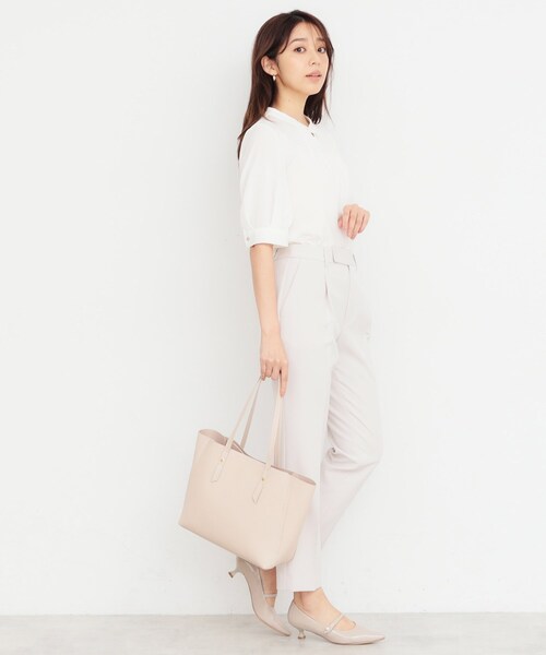 index（インデックス）の「◆フェイクレザーA4トートバッグ（トートバッグ・レディース・ブラック/チャコールグレー/ベージュ・00）」の8枚目の写真