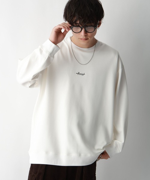 RAGEBLUE（レイジブルー）の「プチ刺繍/ポンチオーバーサイズロンT（Tシャツ/カットソー・メンズ・ホワイト/ブラック/グレー/ブルー・SMALL/MEDIUM/LARGE）」の9枚目の写真