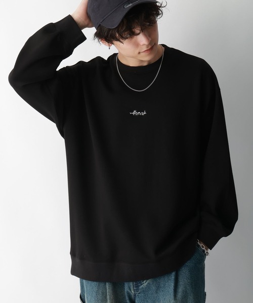 RAGEBLUE（レイジブルー）の「プチ刺繍/ポンチオーバーサイズロンT（Tシャツ/カットソー・メンズ・ホワイト/ブラック/グレー/ブルー・SMALL/MEDIUM/LARGE）」の14枚目の写真