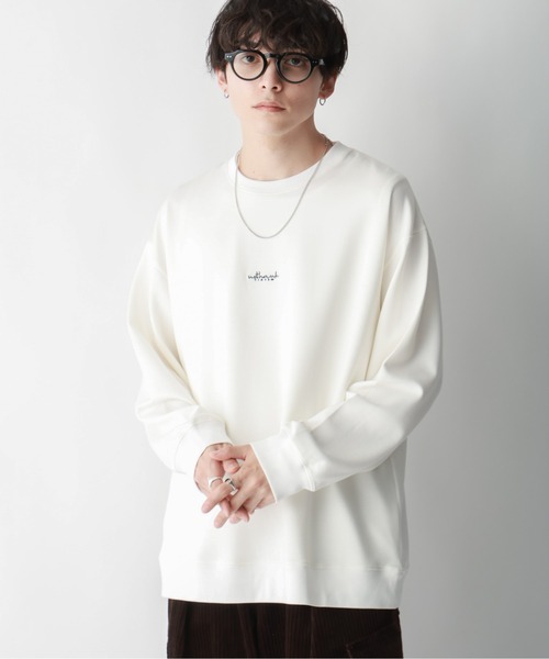 RAGEBLUE（レイジブルー）の「プチ刺繍/ポンチオーバーサイズロンT（Tシャツ/カットソー・メンズ・ホワイト/ブラック/グレー/ブルー・SMALL/MEDIUM/LARGE）」の5枚目の写真