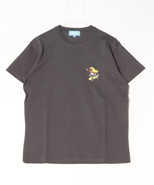 ムラサキスポーツ(ムラサキスポーツ)の「TREAL/トゥリール ワンポイント刺繡 レギュラーサイズTシャツ MOTR24SL003(Tシャツ/カットソー・レディース・チャコール/ピンク/ホワイト・M/L)」の2枚目の写真