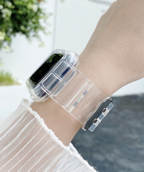 LUON(ルオン)の「LUON/ Apple Watch Band / アップルウォッチ クリアカラー 一体式 バンド(デジタル腕時計・レディース・パープル/イエロー/オレンジ/グリーン/ブルー/ブラック/ピンク/ホワイト・A/B)」の9枚目の写真