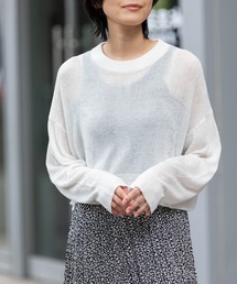 モールジャージニットショートプルオーバー
