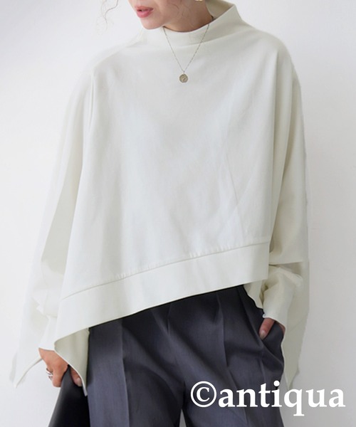 antiqua(アンティカ)の「モードワイドトップス(Tシャツ/カットソー・レディース・ライム/ホワイト/ブラック・ONESIZE)」の2枚目の写真