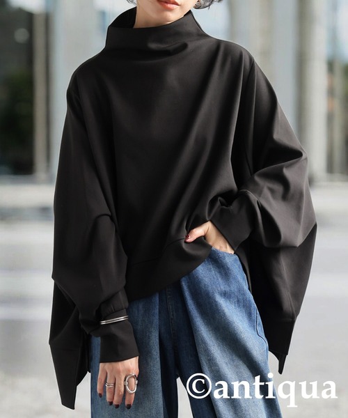 antiqua(アンティカ)の「モードワイドトップス(Tシャツ/カットソー・レディース・ライム/ホワイト/ブラック・ONESIZE)」の3枚目の写真