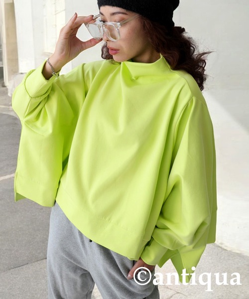 antiqua(アンティカ)の「モードワイドトップス(Tシャツ/カットソー・レディース・ライム/ホワイト/ブラック・ONESIZE)」の17枚目の写真