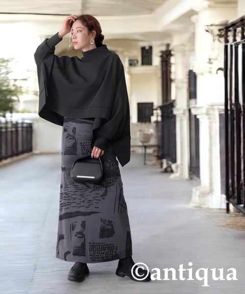 antiqua(アンティカ)の「モードワイドトップス(Tシャツ/カットソー・レディース・ライム/ホワイト/ブラック・ONESIZE)」の14枚目の写真
