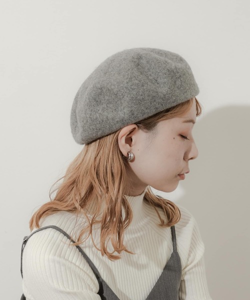 SMELLY（スメリー）の「シンプルバスクベレー（ハンチング/ベレー帽・レディース・ブラウン/アイボリー/ブラック/グレー・-）」の4枚目の写真