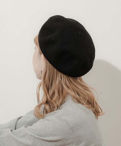 SMELLY（スメリー）の「シンプルバスクベレー（ハンチング/ベレー帽・レディース・ブラウン/アイボリー/ブラック/グレー・-）」の3枚目の写真