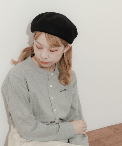 SMELLY（スメリー）の「シンプルバスクベレー（ハンチング/ベレー帽・レディース・ブラウン/アイボリー/ブラック/グレー・-）」の6枚目の写真