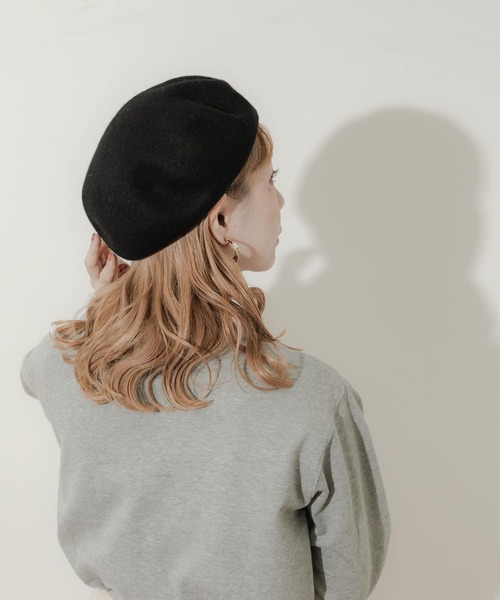SMELLY（スメリー）の「シンプルバスクベレー（ハンチング/ベレー帽・レディース・ブラウン/アイボリー/ブラック/グレー・-）」の8枚目の写真