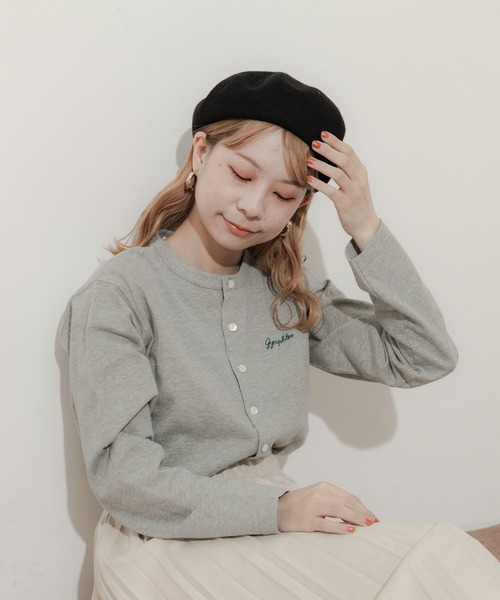 SMELLY（スメリー）の「シンプルバスクベレー（ハンチング/ベレー帽・レディース・ブラウン/アイボリー/ブラック/グレー・-）」の10枚目の写真