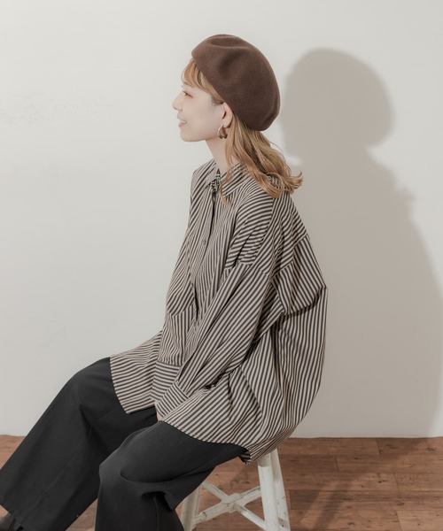 SMELLY（スメリー）の「シンプルバスクベレー（ハンチング/ベレー帽・レディース・ブラウン/アイボリー/ブラック/グレー・-）」の17枚目の写真