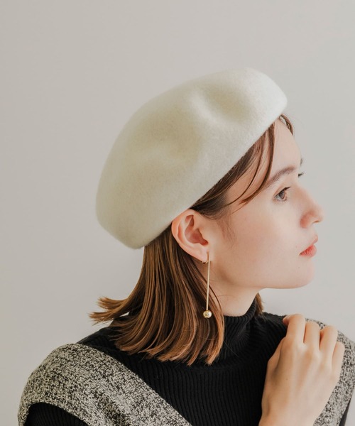 SMELLY（スメリー）の「シンプルバスクベレー（ハンチング/ベレー帽・レディース・ブラウン/アイボリー/ブラック/グレー・-）」の22枚目の写真