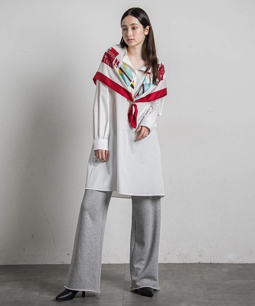 MAYSON GREY（メイソングレイ）の「スキッパーチュニックシャツ≪手洗い可能≫（シャツ/ブラウス・レディース・ダークネイビー/ホワイト/ブルー・M/S）」の11枚目の写真