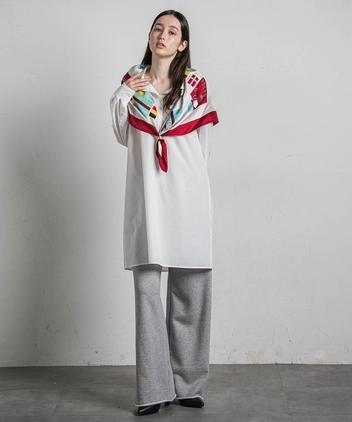 MAYSON GREY（メイソングレイ）の「スキッパーチュニックシャツ≪手洗い可能≫（シャツ/ブラウス・レディース・ダークネイビー/ホワイト/ブルー・M/S）」の12枚目の写真