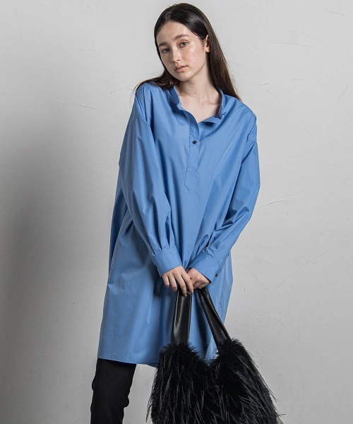 MAYSON GREY（メイソングレイ）の「スキッパーチュニックシャツ≪手洗い可能≫（シャツ/ブラウス・レディース・ダークネイビー/ホワイト/ブルー・M/S）」の7枚目の写真