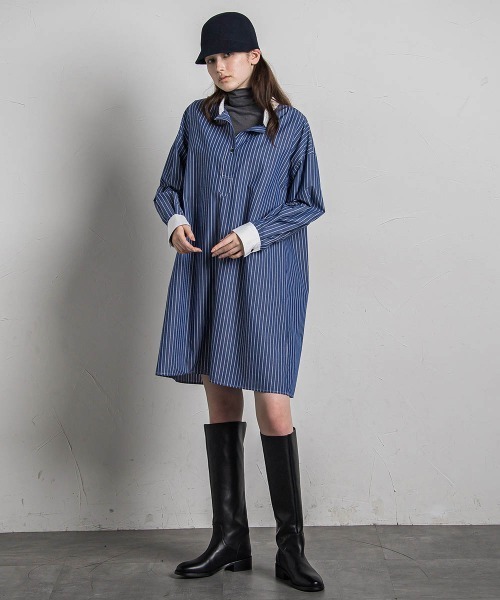 MAYSON GREY（メイソングレイ）の「スキッパーチュニックシャツ≪手洗い可能≫（シャツ/ブラウス・レディース・ダークネイビー/ホワイト/ブルー・M/S）」の18枚目の写真