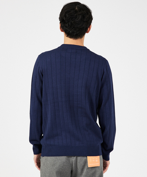 ABAHOUSE GRAY（アバハウスグレイ）の「【カシミアタッチ】12ゲージ ワイドリブ クルーネック ニット（ニット/セーター・メンズ・ホワイト/ブラック/ブルー/セージグリーン/グレイッシュベージュ・46/48/50）」の8枚目の写真