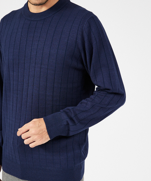 ABAHOUSE GRAY（アバハウスグレイ）の「【カシミアタッチ】12ゲージ ワイドリブ クルーネック ニット（ニット/セーター・メンズ・ホワイト/ブラック/ブルー/セージグリーン/グレイッシュベージュ・46/48/50）」の10枚目の写真