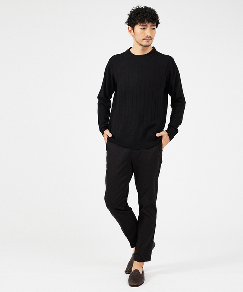 ABAHOUSE GRAY（アバハウスグレイ）の「【カシミアタッチ】12ゲージ ワイドリブ クルーネック ニット（ニット/セーター・メンズ・ホワイト/ブラック/ブルー/セージグリーン/グレイッシュベージュ・46/48/50）」の22枚目の写真