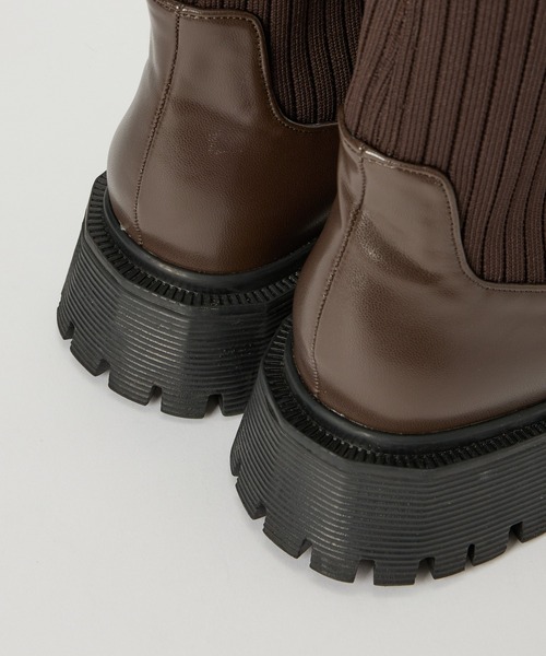 saloon（サルーン）の「SALOON(サルーン)/サイドゴアニットブーツ（ブーツ・レディース・ブラック/ブラウン・SMALL/MEDIUM/LARGE）」の11枚目の写真