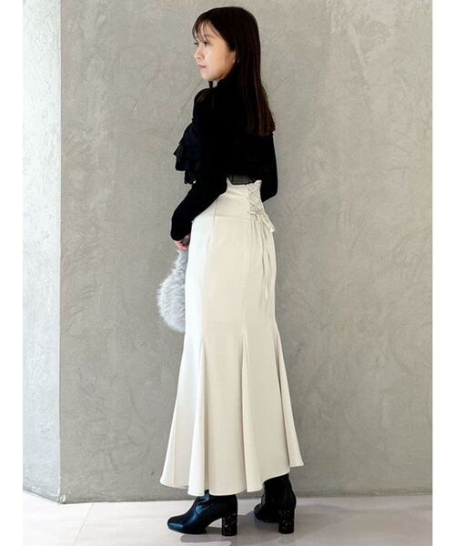 MERCURYDUO（マーキュリーデュオ）の「異素材ラッフルティアードニット（ニット/セーター・レディース・ラベンダー/ブラック/アイボリー・FREE）」の17枚目の写真