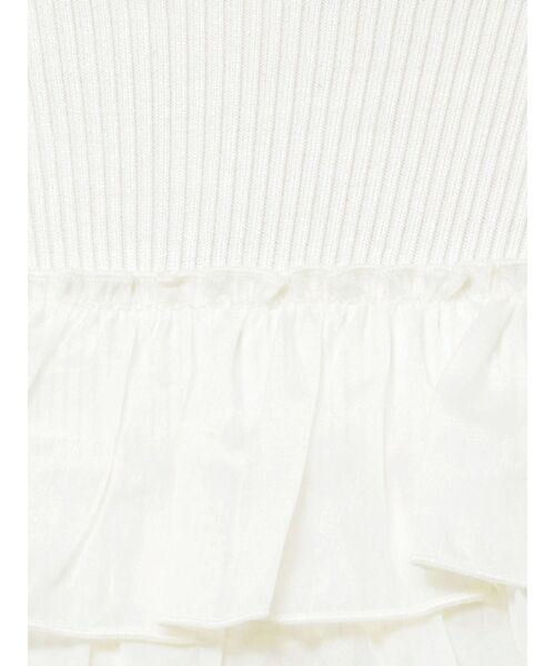 MERCURYDUO（マーキュリーデュオ）の「異素材ラッフルティアードニット（ニット/セーター・レディース・ラベンダー/ブラック/アイボリー・FREE）」の5枚目の写真