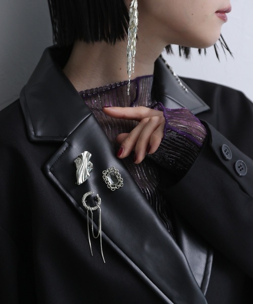 HARE（ハレ）の「3ピースセットメタルブローチ(HARE)（ブローチ/コサージュ・レディース・シルバー・FREE）」の5枚目の写真