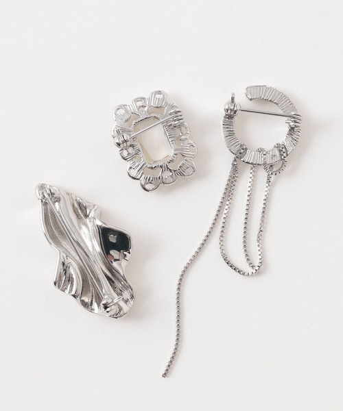 HARE（ハレ）の「3ピースセットメタルブローチ(HARE)（ブローチ/コサージュ・レディース・シルバー・FREE）」の7枚目の写真